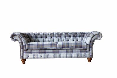 Sofa 3 Sitzer Blau Luxus Möbel Chesterfield Möbel Couch Textil Stil Neu