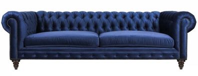 Chesterfield Dreisitzer Blau Neu Wohnzimmer Modern Kreative Möbel Textil Stoff