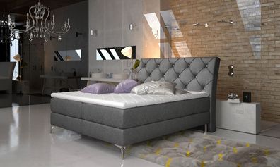 Designer Bett Schlafzimmer Betten Textil Hotel Polster Chesterfield Boxspring