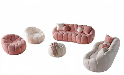 Sitzgarnitur Wohnlandschaft Sessel Sofa-Set Wohnzimmergarnitur Polstergarnitur