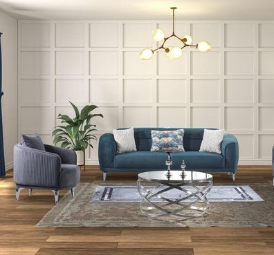 Sitzgarnitur Sofa-Set Wohnzimmergarnitur Polstergarnitur Couch Wohnlandschaft