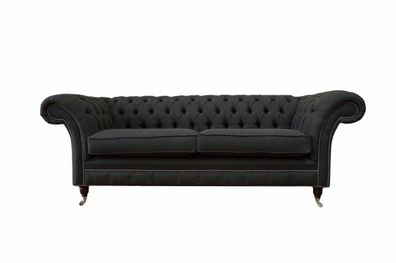 Wohnzimmer Sofa Chesterfield Couch Dreisitzer Design Schwarz Möbel Neu