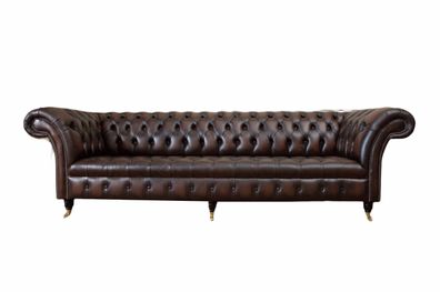 Ledersofa Sofa 4 Sitzer Couch Luxus Klassische Leder Chesterfield Sofas