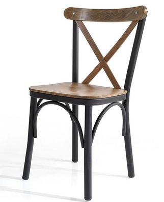 Stuhl für Küche Essstuhl Holzstuhl Esszimmerstuhl mit Rückenlehne Braun