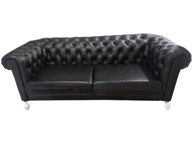 Chesterfield Sofa 3 Sitzer Couch Ledersofa Couchen Schwarz Sofas Neu