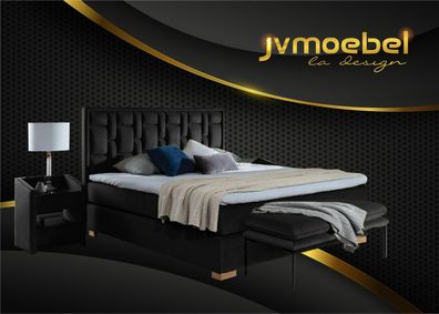 Luxus Boxspring Bett Schwarz Blaue Betten Schlafzimmer Möbel Design Doppel Hotel