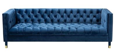 Blaue Chesterfield Textil Zweisitzer Design Kreative Möbel Neu Wohnzimmer Sofa