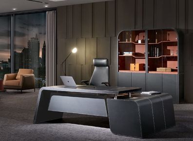 Ecktisch Schreibtisch Aktenschrank Schrank Sessel Büro Einrichtung Set Komplett