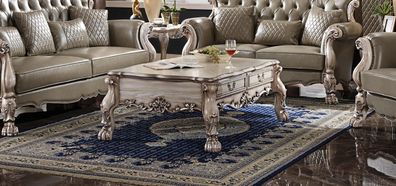 Couchtisch Tisch Sofa Tische Beistelltisch Wohnzimmer Design Beige Holz Barock