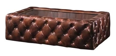 Chesterfield Glastisch Wohnzimmer Couchtisch modern elegant