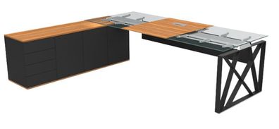 Luxuriöser Eckschreibtisch Eckschreibtisch Tisch Büromöbel Glastisch