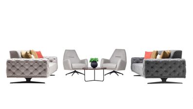 Sofa Set Wohnzimmergarnitur Garnitur Polstergruppe Couch Sofagarnitur 4tlg