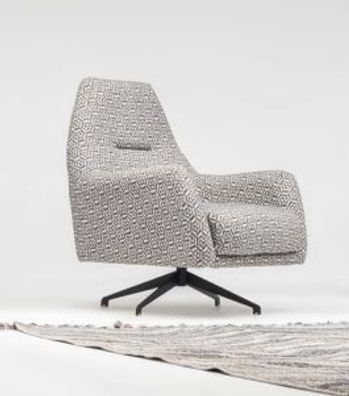 Sessel Wohnzimmer Ohrensessel Stoffsessel Grau Polster Einsitzer Sitz