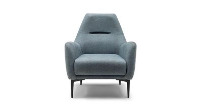 Sessel Ohrensessel Stoffsessel Grau Polster Wohnzimmer Einsitzer Sitz