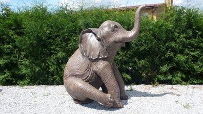 Design Elepfant sitzend-laminat Statue Skulptur Figuren Skulpturen Garten Neu