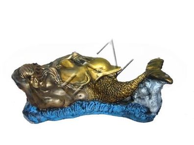 Glastisch Tische Meerjungfrau Tisch Statue Figur Tisch Beistell Sofa Wohnzimmer