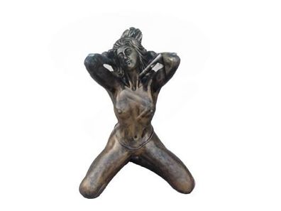 Design Tisch Frau mit Glas Figur Statue Skulptur Figuren Skulpturen Deko Neu !!