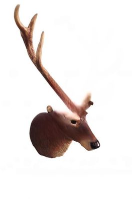 Design Hirsch Geweih Kopf Figur Wand Skulptur Figuren Skulpturen Dekoration C558