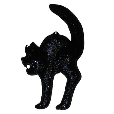 Wanddeko - buckelige, schwarze Katze
