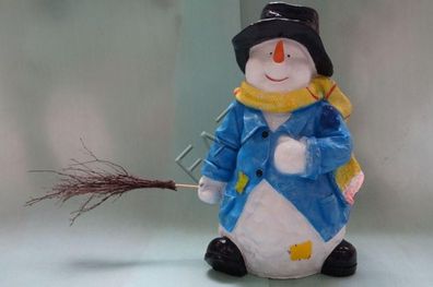 Figur Skulptur Figuren Steinfigur Statuen Dekoratation Schneemann Weihnachten