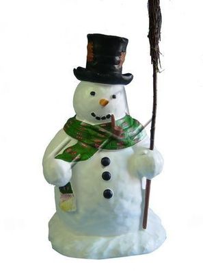 Weihnachten Schneemann Deko Figur Skulptur Figuren Steinfigur Beton Dekoration