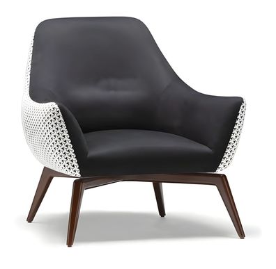 Moderner schwarzer Stoffsessel aus Holz für Wohnzimmer