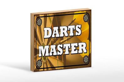 Holzschild Darts Master, 3 versch Größen, Spruch Hobby