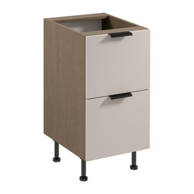 Moderner Küchenschrank Küchenunterschrank mit 2 Schubladen Braun-Beige