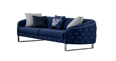 Designer Sofa 3 Sitzer Chesterfield Couch Polster Sofas Design Blau
