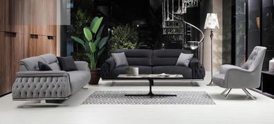 Modern Sofagarnitur 3 tlg Wohnzimmer Luxus Sofagarnitur 3 + 3 + 1 Sitzer Möbel