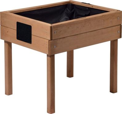 Kinderhochbeet mit Kreidetafel, Pflanzkasten, Kräutergarten, braun : braun