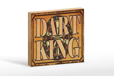 Holzschild Dart King, 3 versch Größen, Spruch Hobby