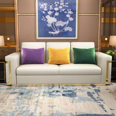Komplett Set Sofagarnitur 3 2 1 Sitzer + Couchtisch Designer 4tlg. Ledersofa