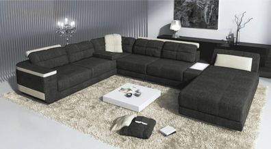 Designer U-Form Ecksofa XXL Wohnlandschaft Sofa Couch Polster Sofa Ecke Neu
