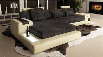 Schlaf Ecksofa Wohnlandschaft Ecksofa Polster Eck Sitz Couch Modern L Form Big