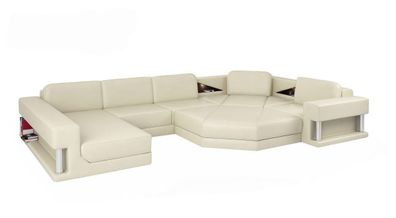 Ecksofa U-Form Couch Wohnlandschaft Sofa Couch Modern Design Sofa Textil Leder