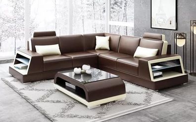 Moderne Wohnlandschaft Ecksofa Eckcouch Design Sofa Sitz Garnituren 2tlg Polster