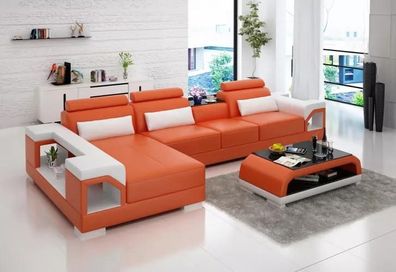 Design Eckcouch Ledergarnitur Wohnzimmer Sofa Polster Couchen Sofas Ledercouch