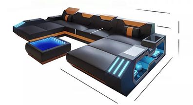 Ledersofa Designer Sofa Ecksofa UForm Modernes Sofa Ecksofa Polster Garnituren