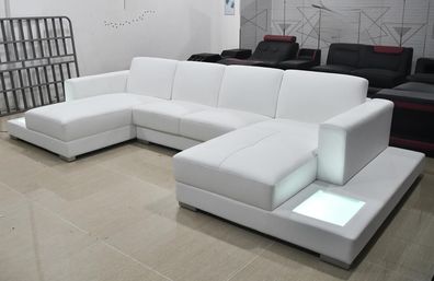 Ledersofa Sofa Modernes Polster Leder Design Ecksofa Couch Stoff Wohnlandschaft