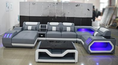 luxus wohnzimmer sofa ecksofa polster eck garnitur sofas couchen led ledercouch