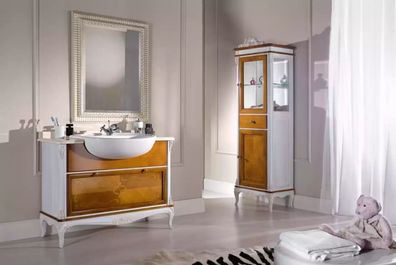 Badezimmer Design Möbel 2 tlg Set Garnitur Schrank Luxus Vitrine Neu