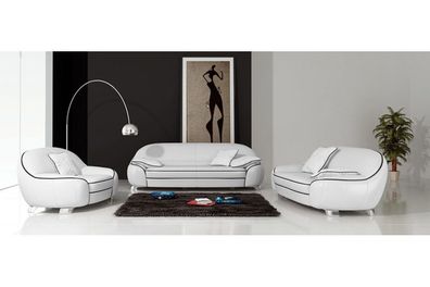 Sofagarnitur mit USB Polster Sofa Set 3 + 2 + 1 Leder Couchen Sofas Komplett 2705