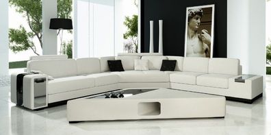 Ledersofa Ecksofa Sofa mit USB, olster Designer Eckgarnitur Wohnlandschaft Lima
