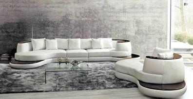 Wohnlandschaft Couch Polster Ecksofa mit USB, nsel Sofa Ledersofa Eckgarnitur