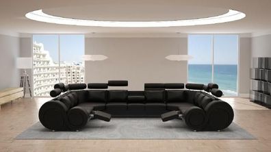 Designer Wohnlandschaft Eckcouch mit USB Couch Sofa Polster Ledersofa Sofas New