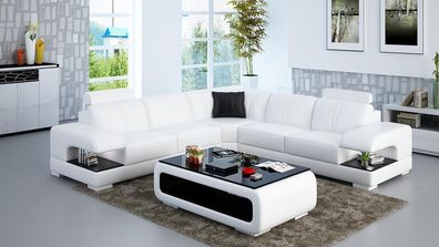 Ledersofa Couch Wohnlandschaft Ecksofa Eck Garnitur Design Ecksofa Sofa G8028B
