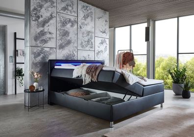 Boxspringbett Doppelbett Polstermöbel Kunstleder Designer Doppel Luxus Design