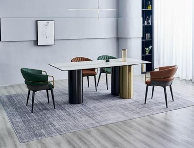 Stilvolle Essgruppe Designer Esstisch Luxus Sitzgruppe 6x Stühle 7 tlg