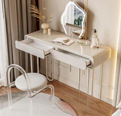 Weißer Schminktisch mit Schubladen Frisierkommode Luxus Kosmetiktisch